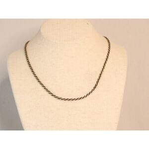 Dainty Princess Necklace Spiral Gold Tone And Black Links